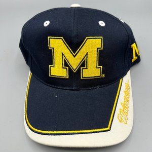 Vintage Michigan Wolverines NCAA Starter Hat‎ Strap back Cap Black White Men